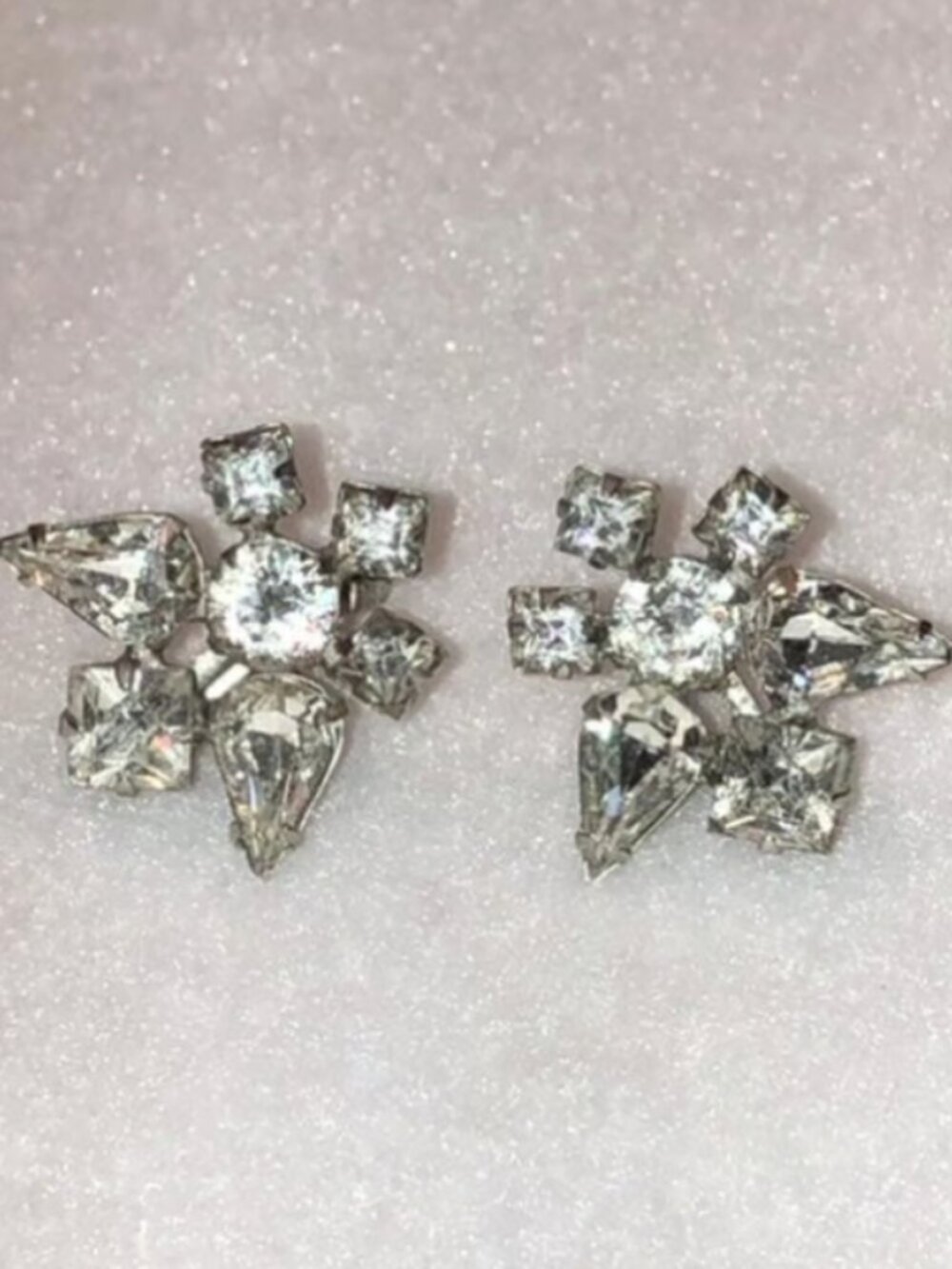 Vintage rhinestone screw back earrings